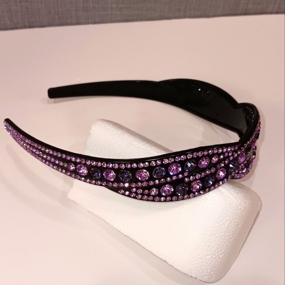 Sparkly Rhinestone Headband Fashionista Chic Bold Bohemian Summer Fun 70s Disco - Picture 4 of 6